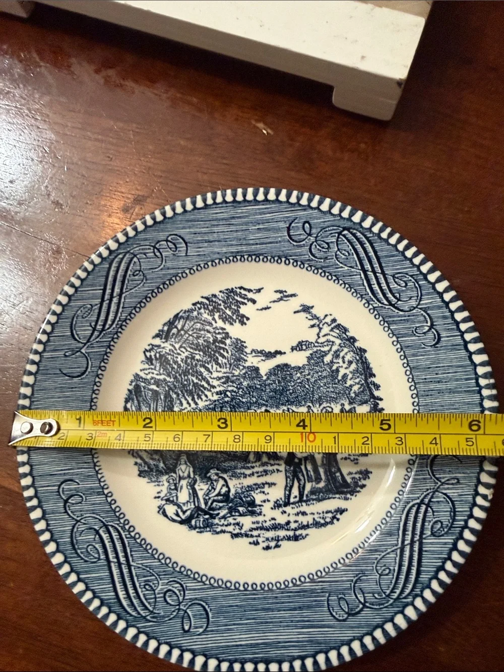 Blue and White Scenic Ceramic vintage bread and butter plate